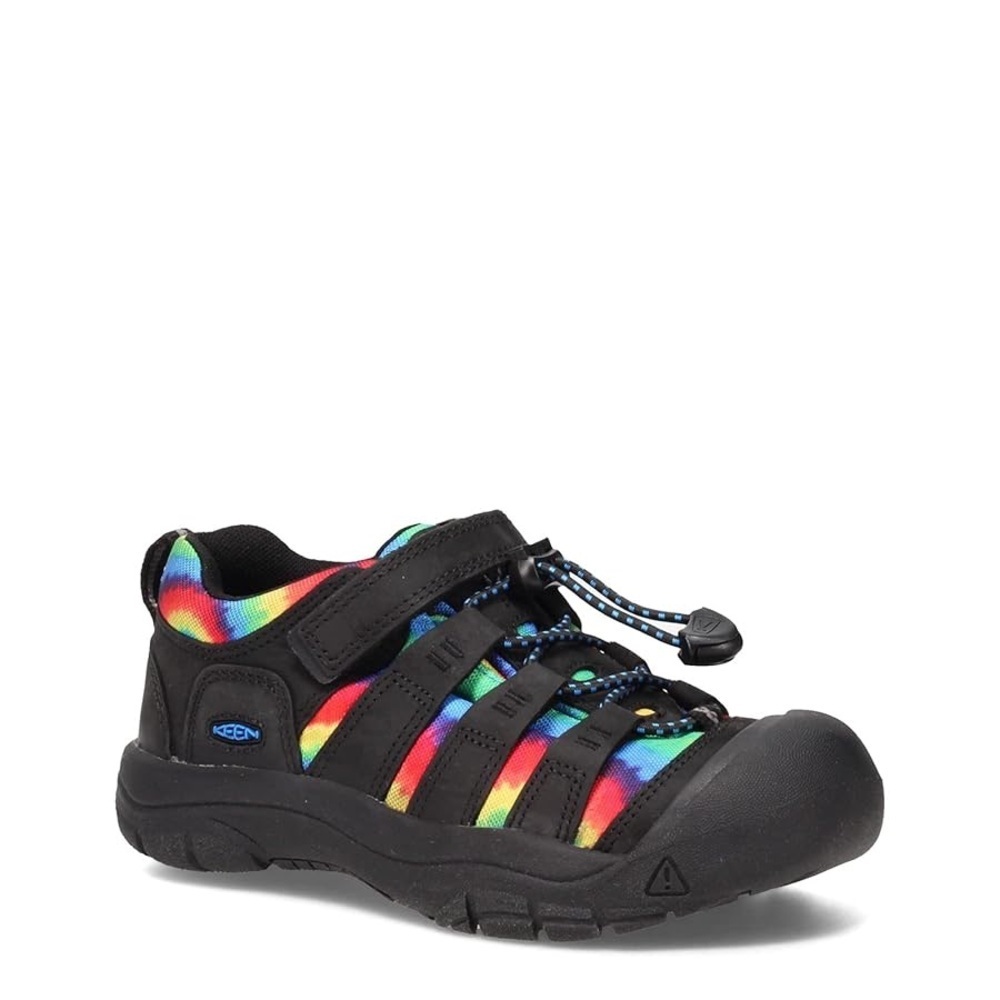 KEEN BIG KIDS' NEWPORT SHOE - BLACK/ORIGINAL TIE DYE